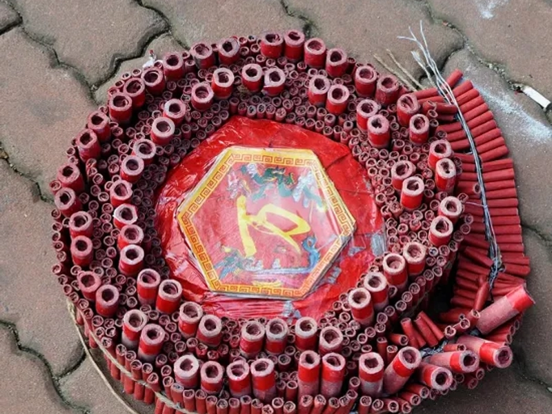 Fuegos artificiales chinos para Año Nuevo